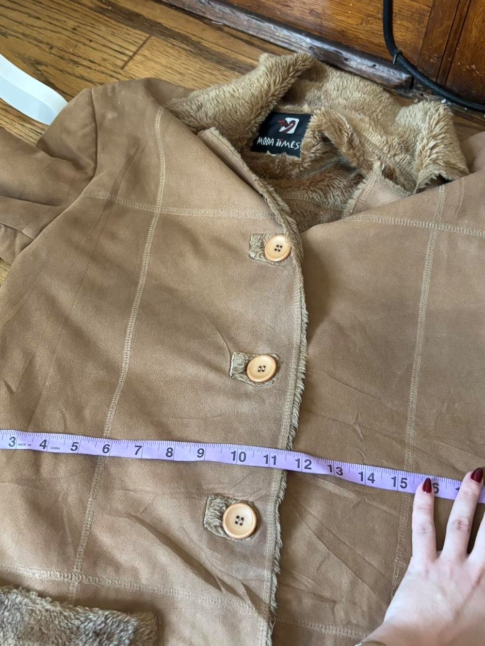 Vintage Y2K Faux Suede Sherpa Coat 🧸 - Picture 4 of 7